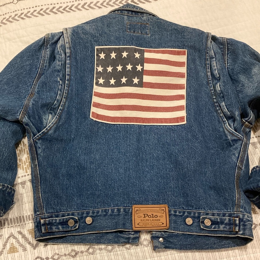 Vintage Ralph Lauren American Flag Denim Jacket